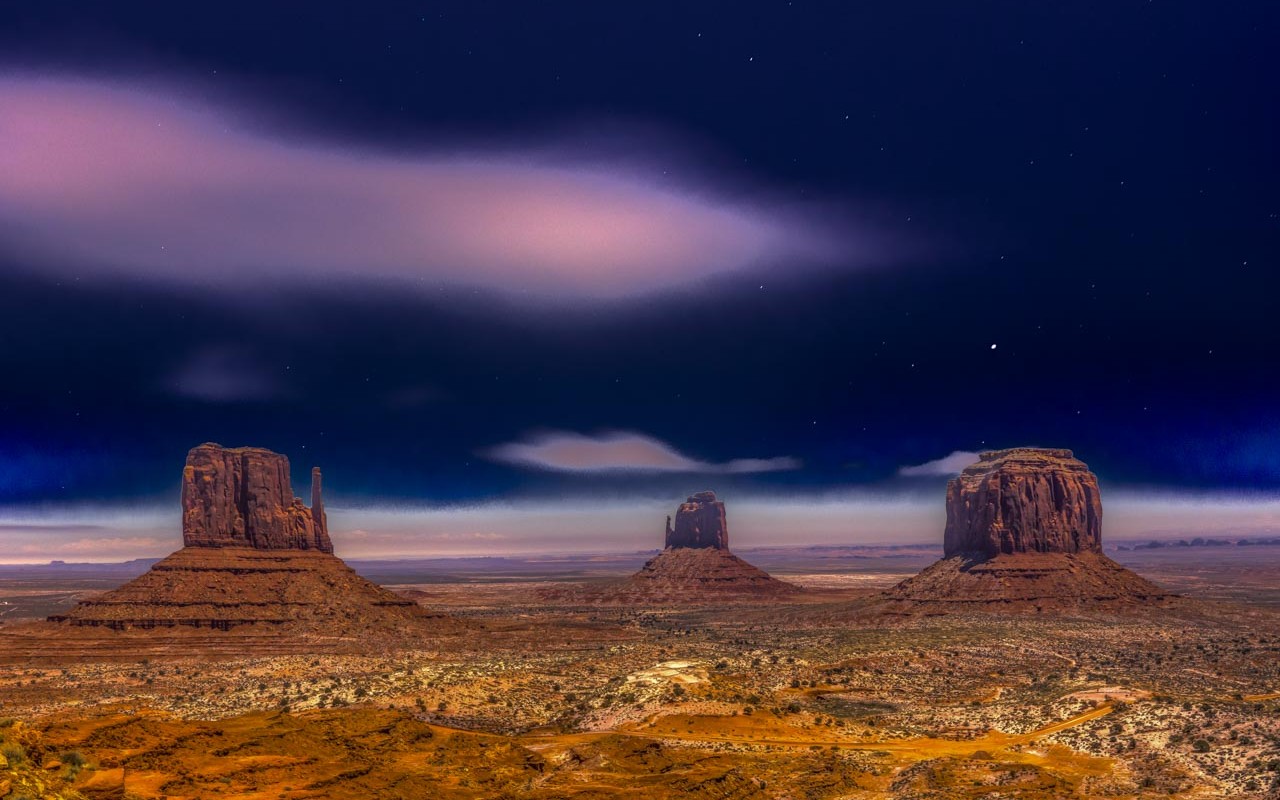 Moonlit Monument Valley Christmas